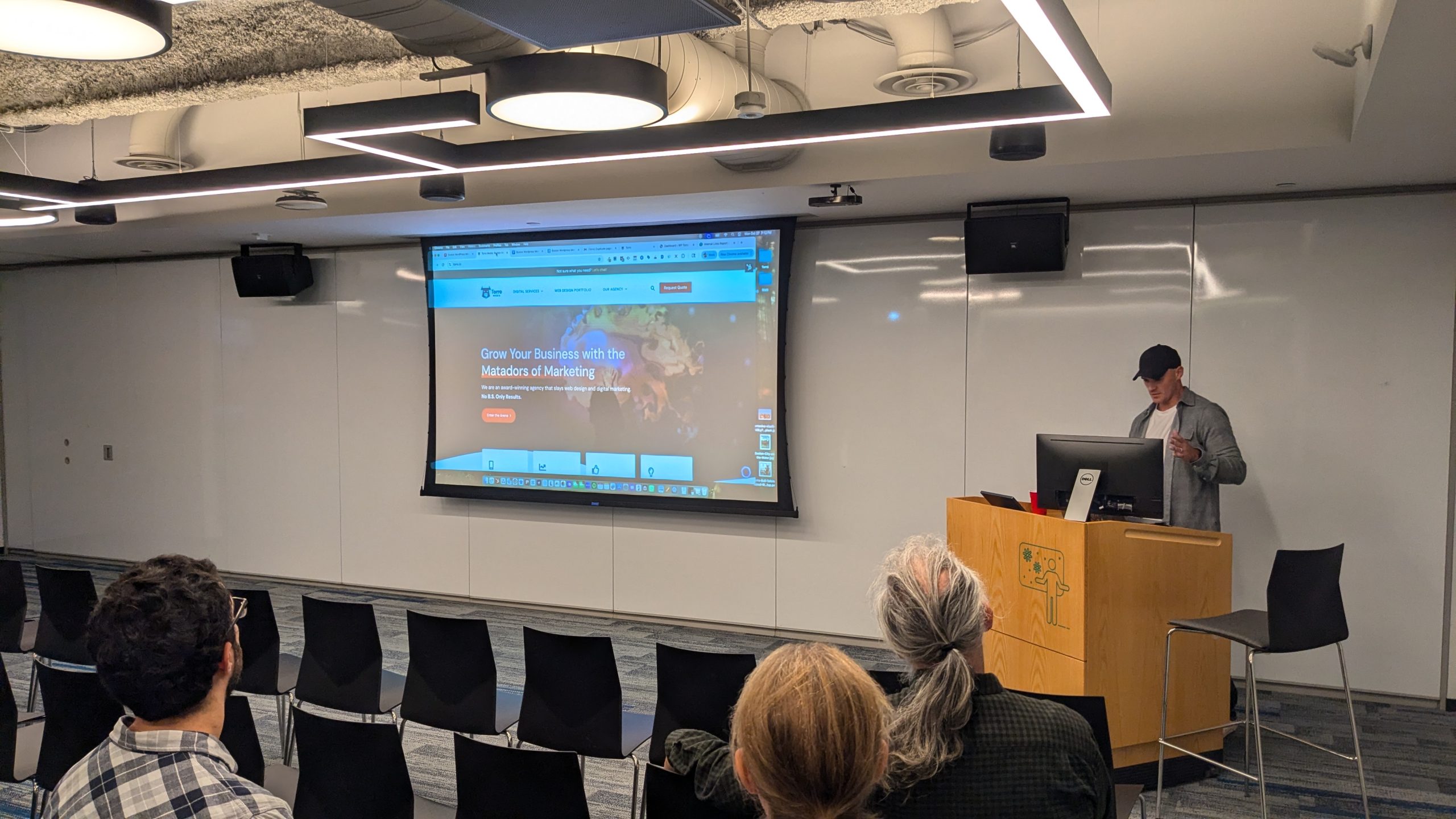 Matt Sullivan from Torro Media giving a talk on SEO tools and techniques