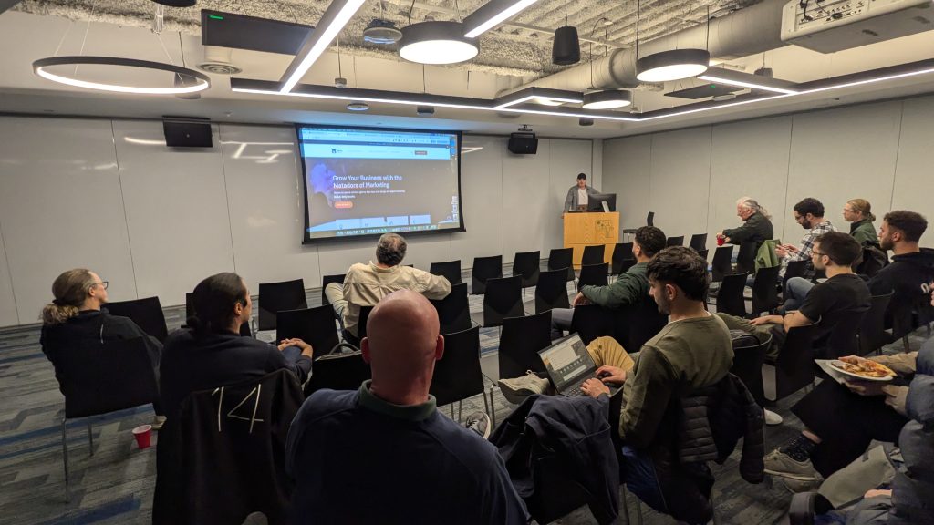 Matt Sullivan giving a presentation at Boston WordPress Meetup