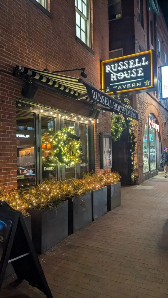 Exterior signage for Russell House Tavern